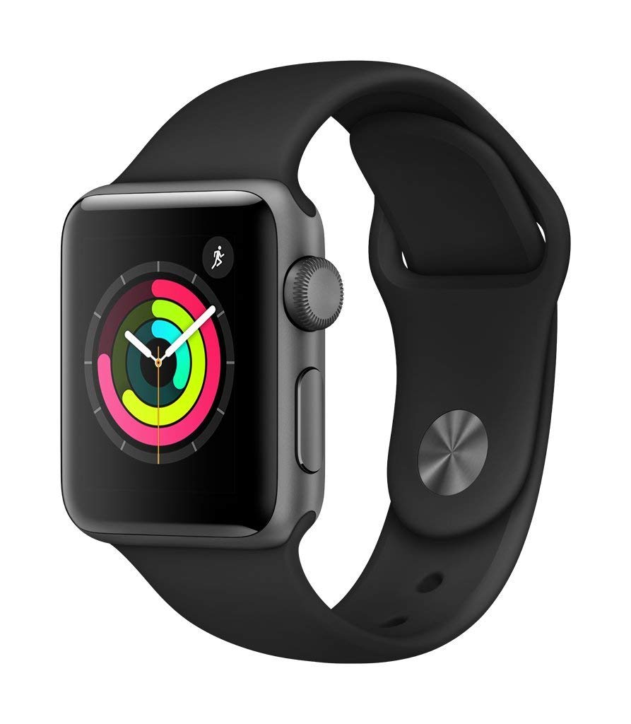 Apple Watch Series 3, 38mm - Space Gray Aluminium Case with Black Sport Band