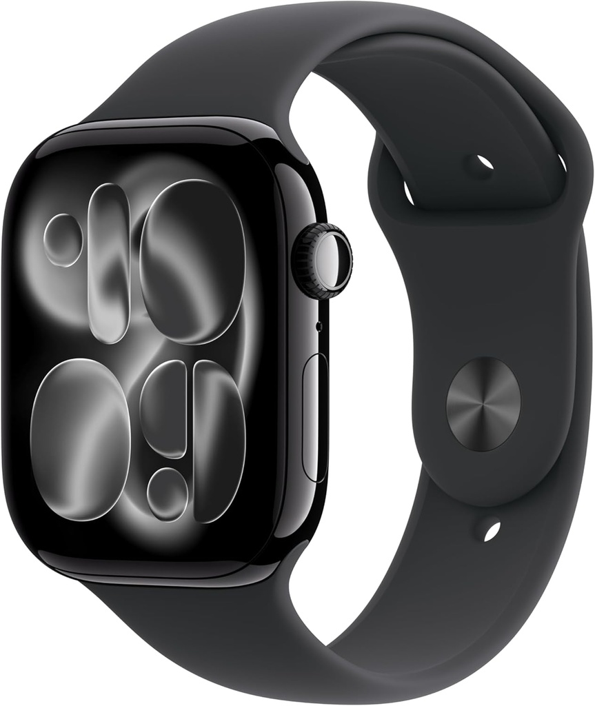 Apple Watch Series 11 [GPS 46mm] Smartwatch with Jet Black Aluminum Case with Sport Band - M/L